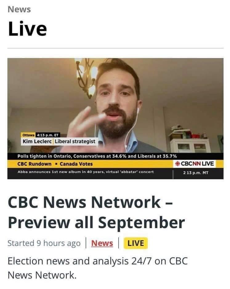im Leclerc, a seasoned strategist and expert in Canadian and international politics, pictured at the CBC studios. He is seen engaging in a discussion, demonstrating his role as a guest expert and Liberal strategist, providing insightful commentary on Canadian political debates.
